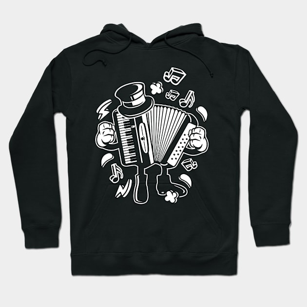 Cartoon Accordion T-Shirt Fun Polka Music Instrument Hoodie by ShirtPro